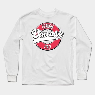 Perugia Italy vintage style logo Long Sleeve T-Shirt